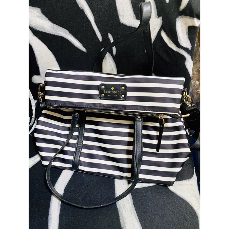 Kate Spade Nylon Stripes 2 Way Shoulder Bag | Shopee Philippines