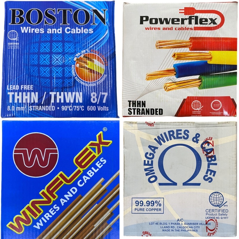 Mm Boston Powerflex Winflex Omega Thhn Electrical Wire Stranded Meters Shopee