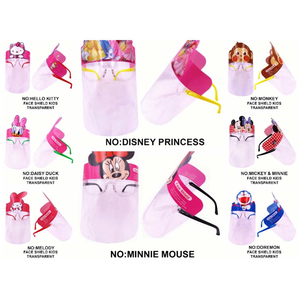 Face Shield Mask Cartoon Anti Splash Transparent Full Clear Face