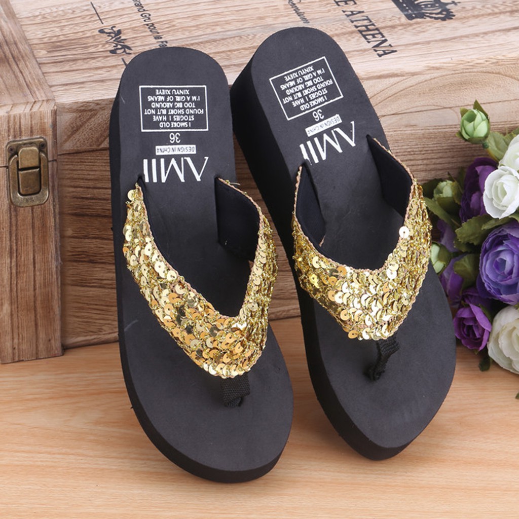 big flower flip flops