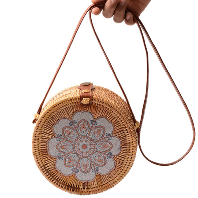 rattan crossbody bag