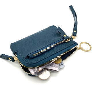 C08 READY STOCK YILIA Custom Wallet New Women Zipper Small Wallet PU Leather Coin Purse Card Case With Keychain #16