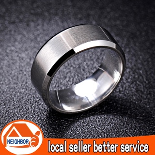 【In Stock】Cool Men's Titanium Ring Simple Silver Black Gold Polishing Frosted Ring