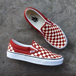rumba red checkered vans