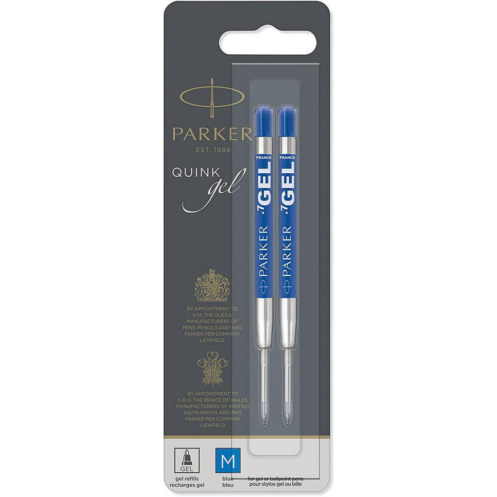 PARKER QUINK Ballpoint Pen Gel Ink Refills, Medium Tip, Blue, 2 Count