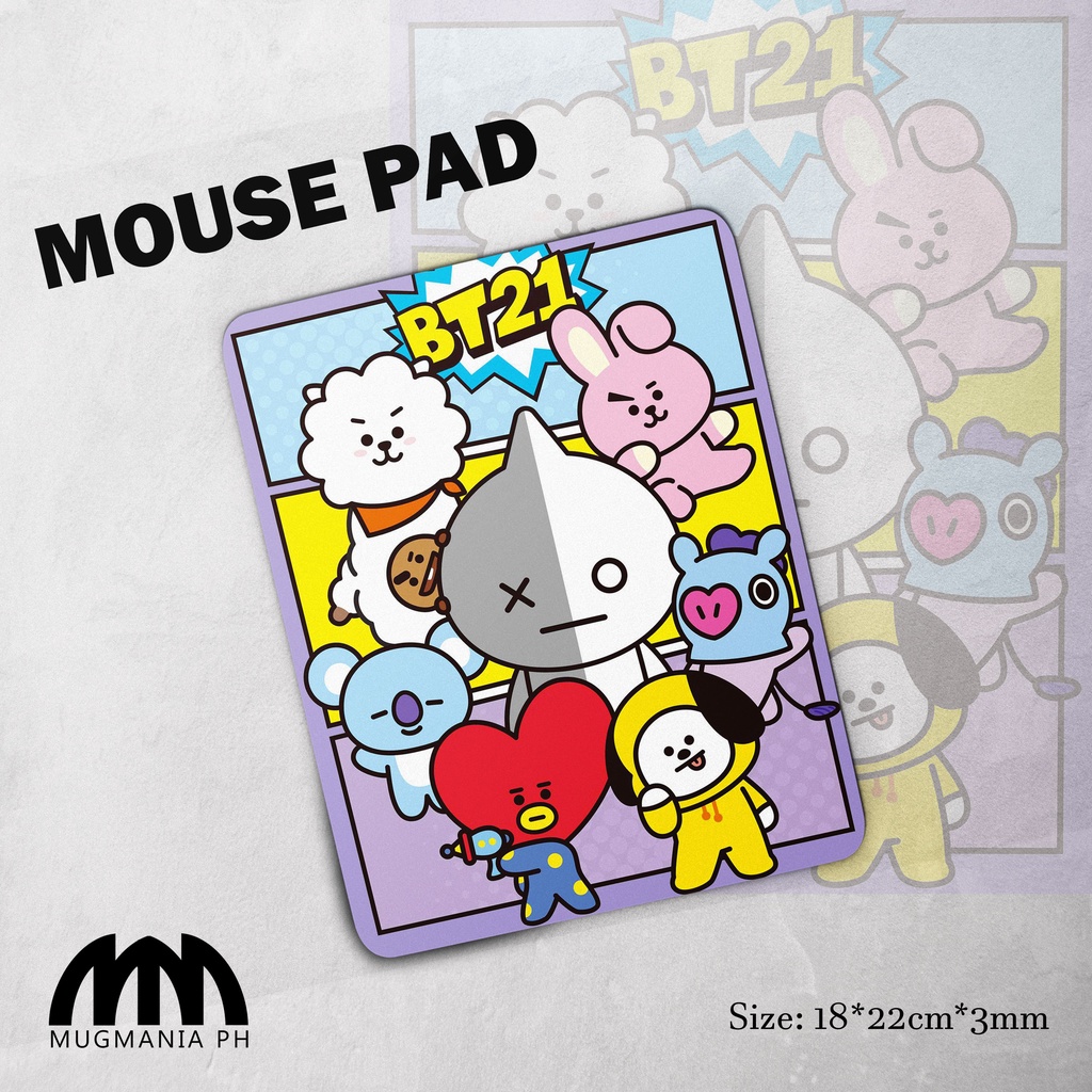 BTS x BT21 Mouse Pad Mugmania BTS x BT21 Character BT21 Mouse Pad