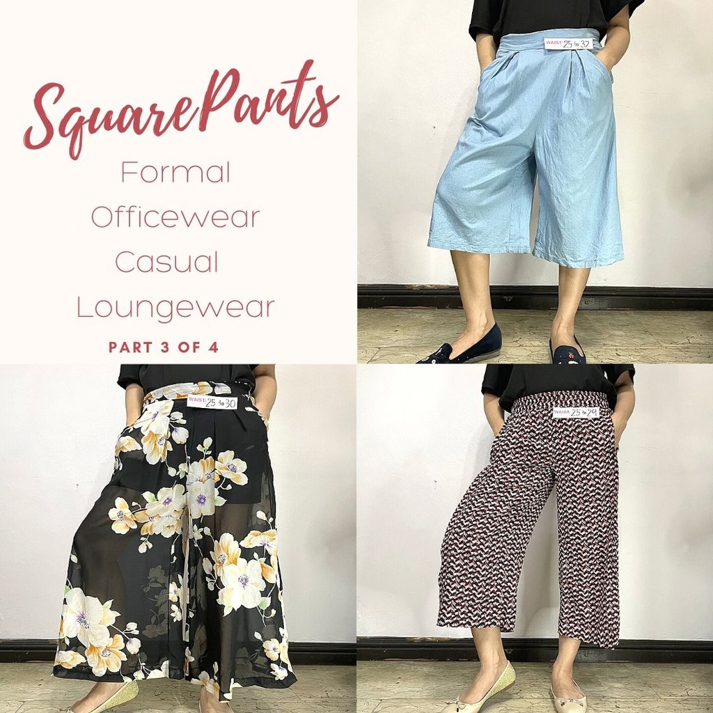 Preloved Squarepants, Trouser, Wide Leg Pants, Culottes for Formal and ...