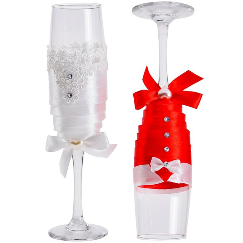 individual champagne glasses