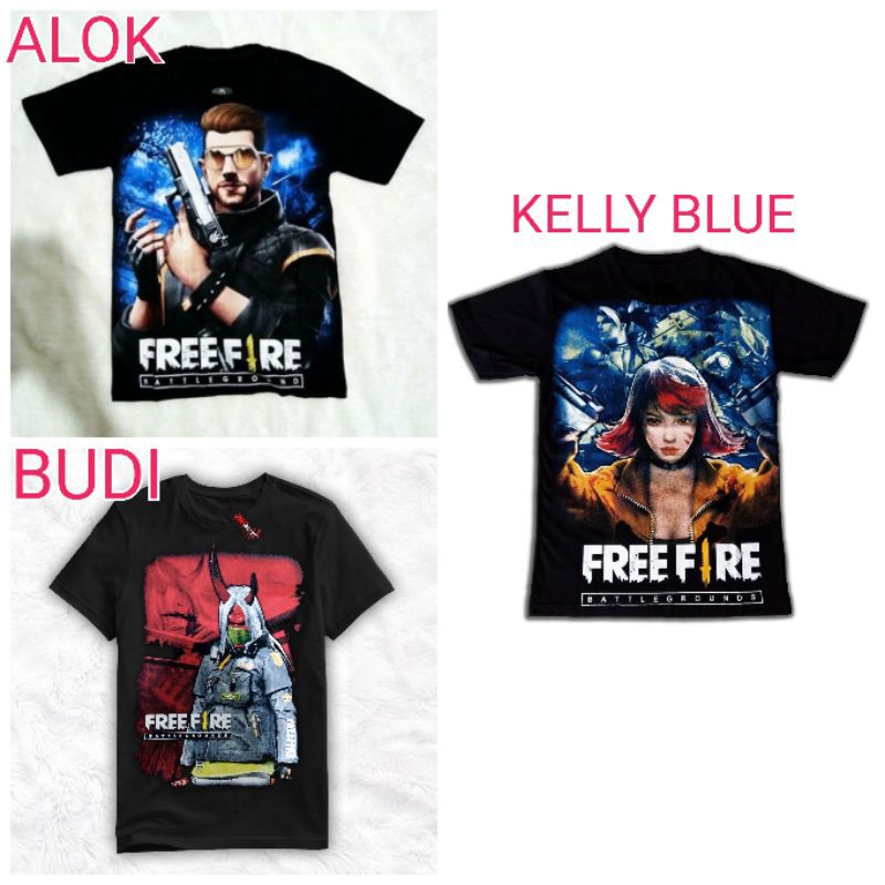 Black Kids T Shirt Free Fire Alok T Shirt Children Free Fire Kelly Blue Children T Shirt Ff Budi Shopee Philippines