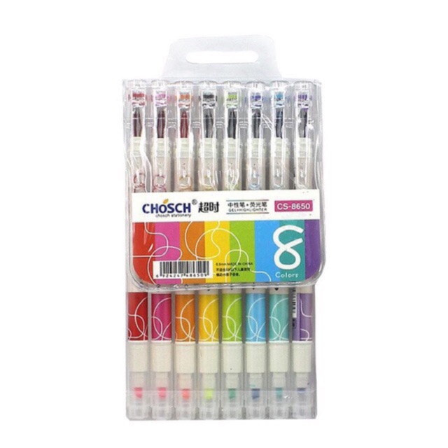 Chosch 2-in-1 Gel Pen and Highlighter Dual Tip Set (CS-8650) | Shopee ...