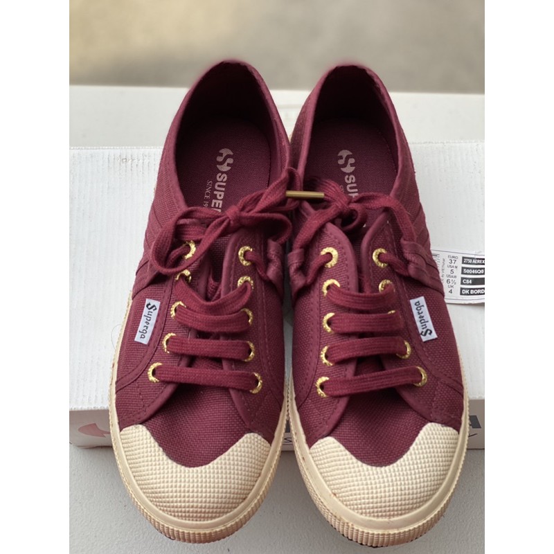 maroon superga sneakers