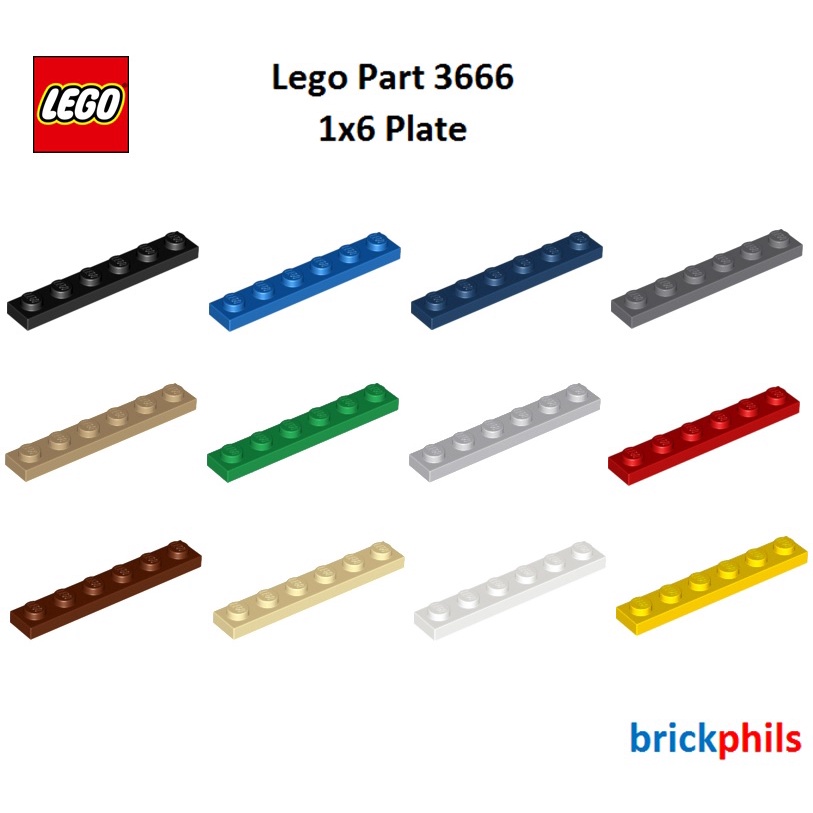 Lego Part 3666 - 1x6 Plate (5pcs per Lot) | Shopee Philippines