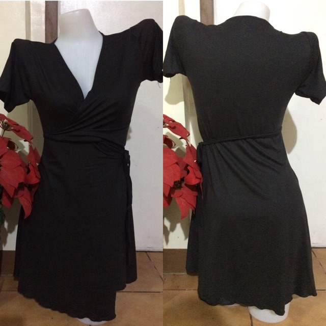 simple black wrap dress