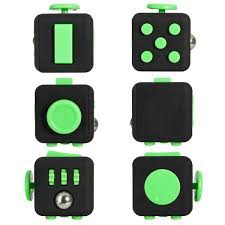 black and green fidget cube