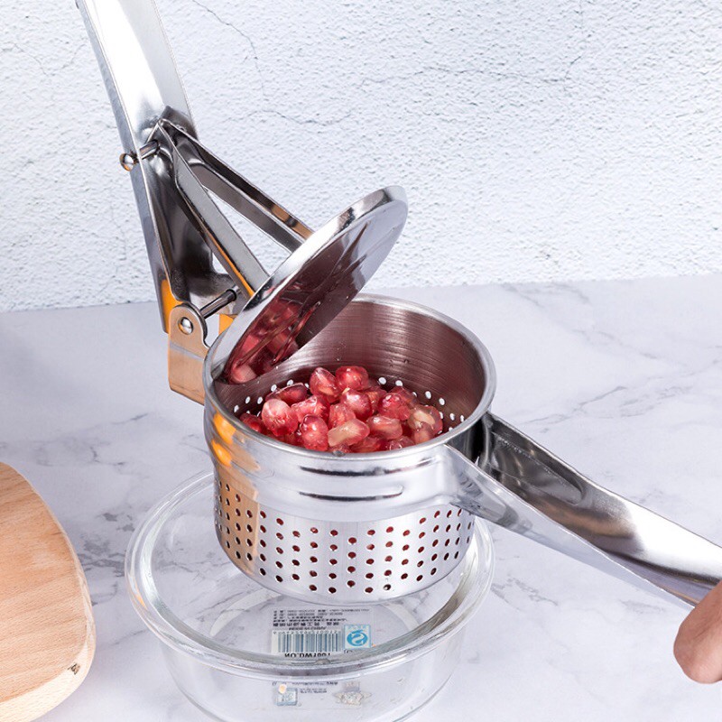 Stainless Steel Potato Masher Ricer Puree Garlic Vegetable Fruit Presser Lemon Lime Squeezer R-12