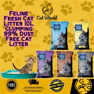 [24HrS SALE] NEW BEST SELLER Feline Fresh Cat Litter 10L Clumping 99% Dust Free Cat Litter SALE