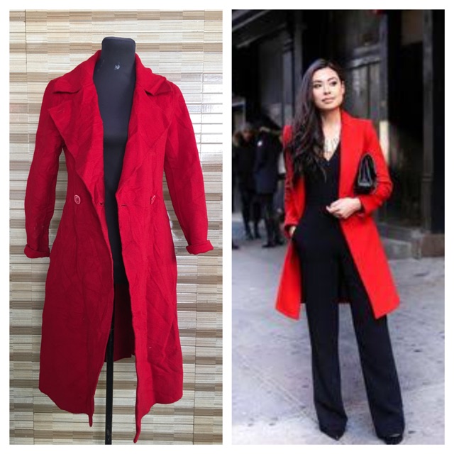 red wool coat with hood