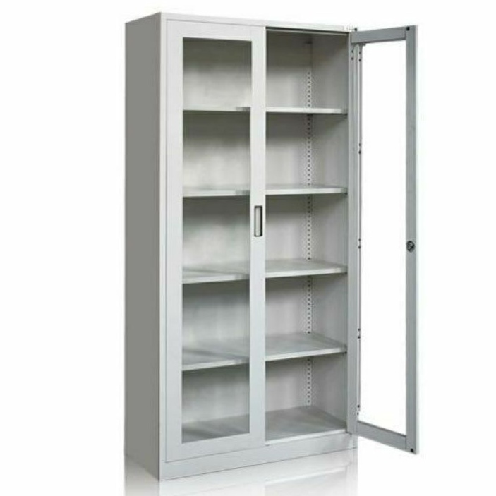 Adjustable Shelves Storage Cabinet, Enclosed Bookcase With Glass Doors Philippines