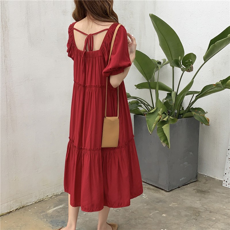 loose backless dress