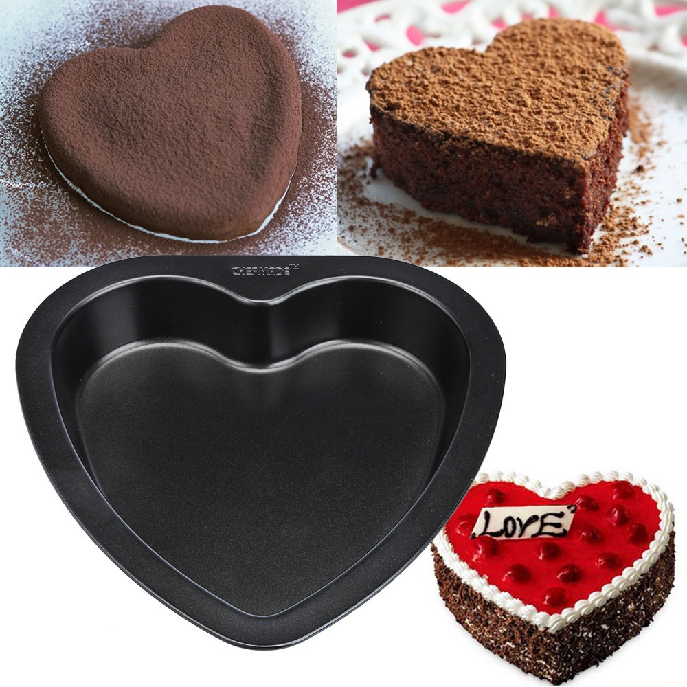 7 Inch Heart Shaped Cake Mold Baking Carbon Steel Non Stick Bakeware Cake Pan Shopee Philippines