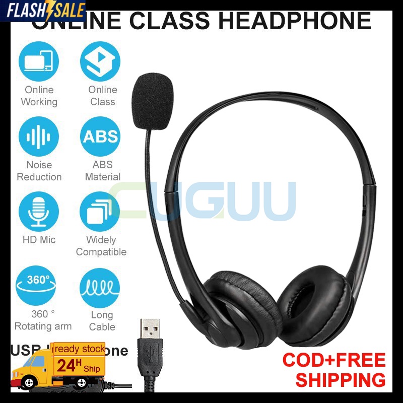 USB Headset Noise Cancelling Mute Function Call Center Headphone With