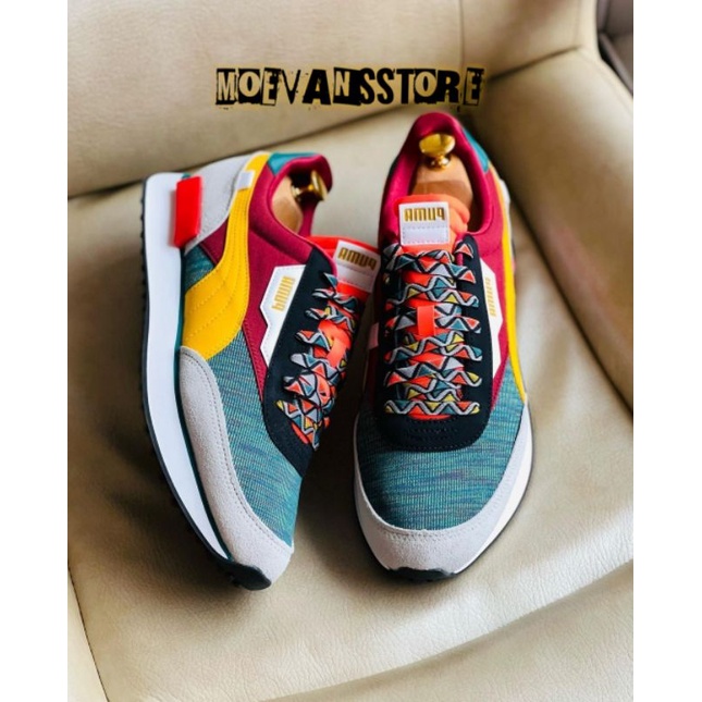 puma future rider mix teal green burnt russet