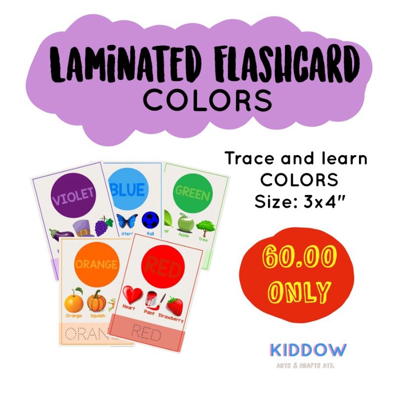 Laminated Flashcard (Trace and learn Colors) | Shopee Philippines