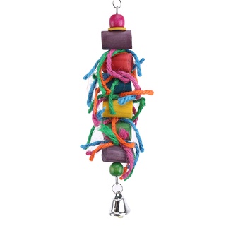 Parakeet pet cocker dog bird rope hole ladder hammock swing multi-color accessories #6