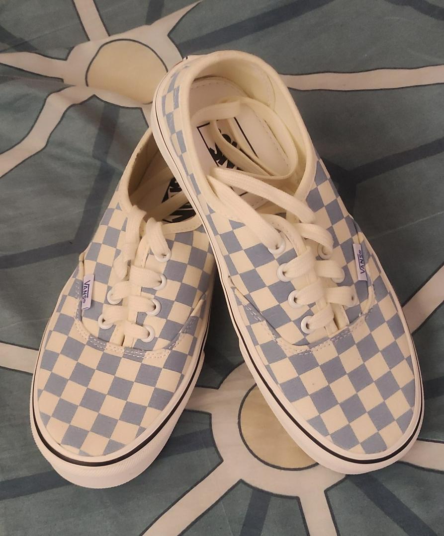 checkerboard vans gum sole