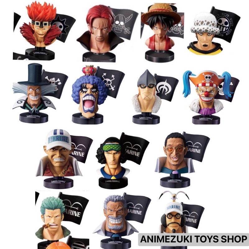 BANDAI One Piece Head bust (GDC) - Marine, Law, Shanks, Rayleigh ...