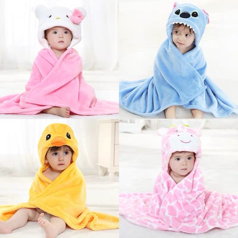 Kikibaby Children Cotton Beach Hooded Towel Cartoon Baby Bath Towel ...