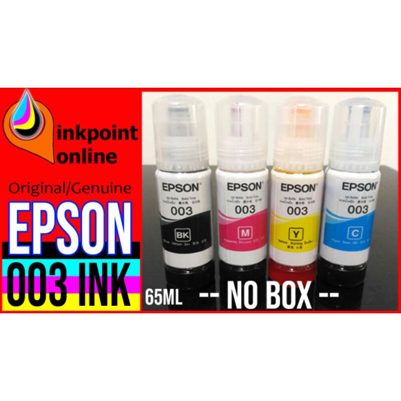Original Genuine Epson 003 Ink 65ml For L3110l3150l1110l5190l3101l3100l6160l6170 No Box 8667