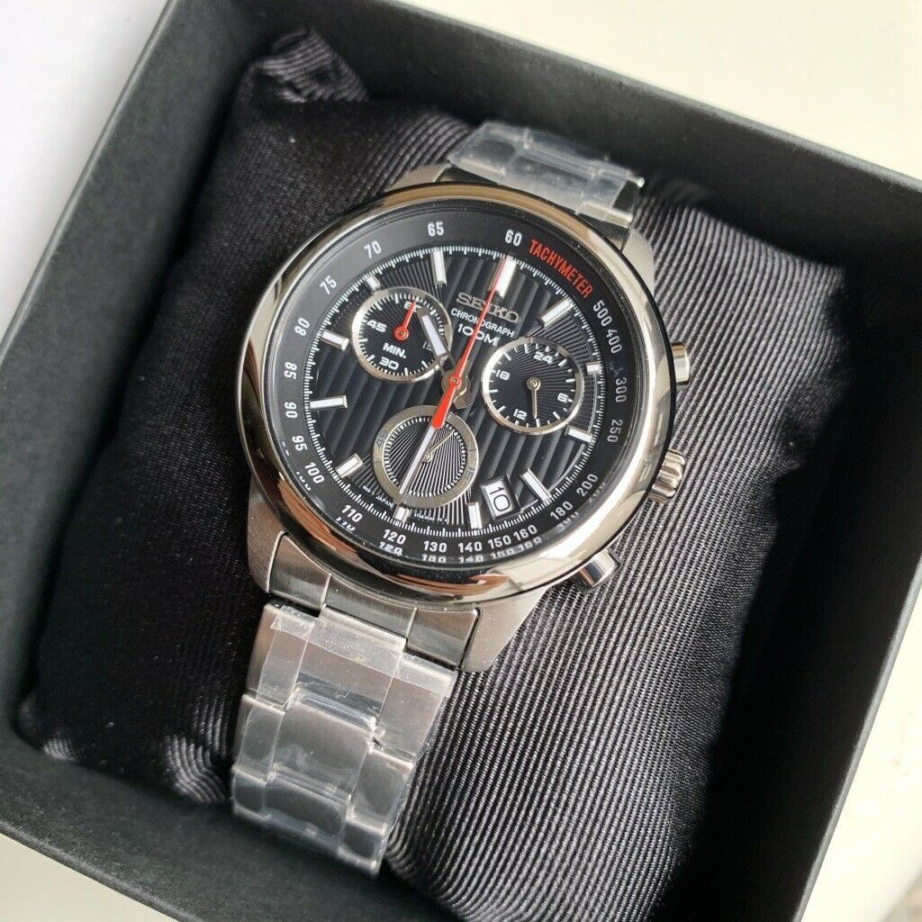 BNEW AUTHENTIC Seiko Watch SSB205P1 Chronograph Black Dial Silver Steel for  Men | Shopee Philippines