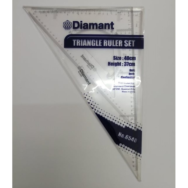 DIAMANT / DELI Triangle Ruler Set (Set of 45x45 and 30x60) Shopee