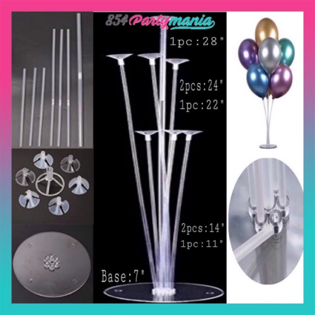 Acrylic Balloon stand 7 Sticks Table Balloon Stand Set Balloon stick