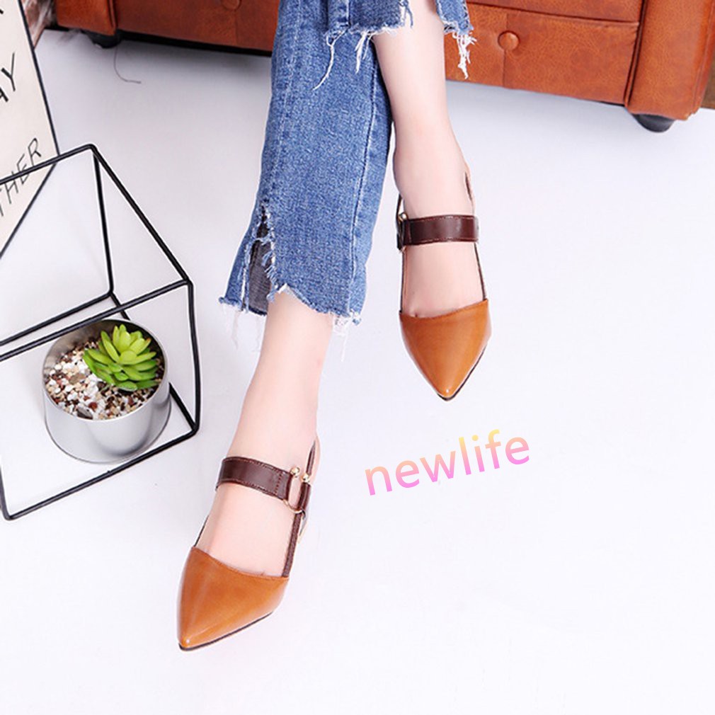 NL Women Pointed Block Thick Heels  Sandals High Heels  