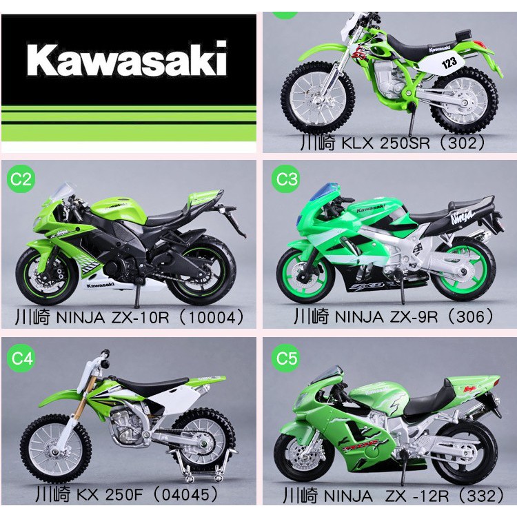 kawasaki diecast motorcycles