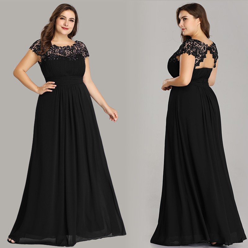 black formal gown plus size