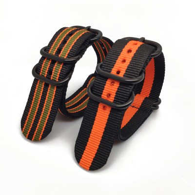 【Stock】 [11 colors, Stock] Brand heavy nylon strap 18mm 20mm 22mm 24mm NATO strap Zulu black buckle,