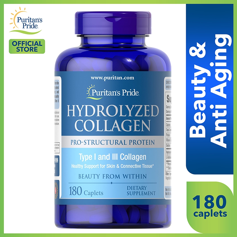 Puritan's Pride Hydrolyzed Collagen 1000 mg 180 caplets Shopee