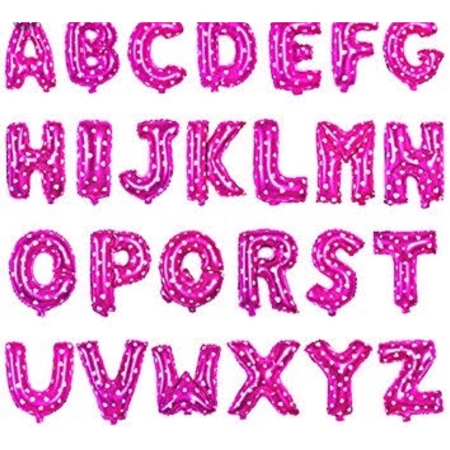 pink mylar letter balloons