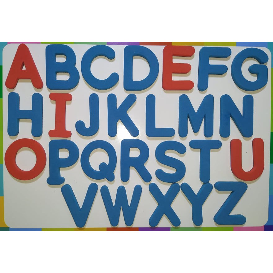 26 FOAM ALPHABET LETTERS MONTESSORI LITERACY SKILLS IN BLUE