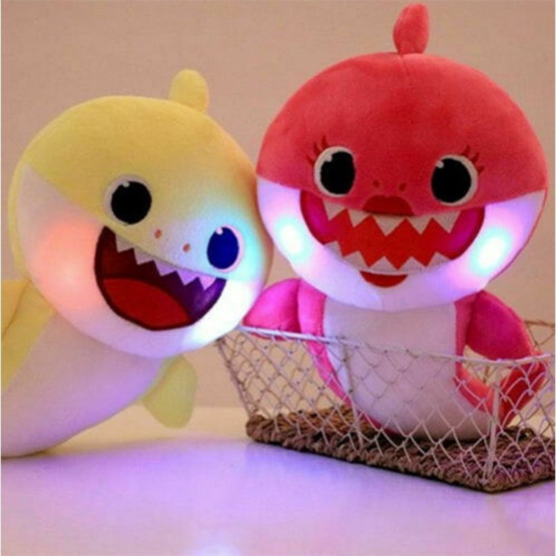 Baby Shark Plush Singing LED Light Plush Toys Music Doll English Song Toy Gift 
