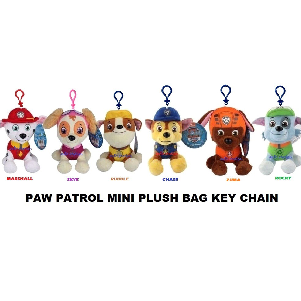 6pcs PAW PATROL MINI KEYCHAIN BAG PLUSH 