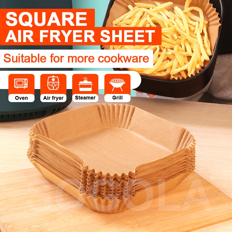 100 PCS Air Fryer Paper Sheet Square Air Fryer Paper Liners Oilproof