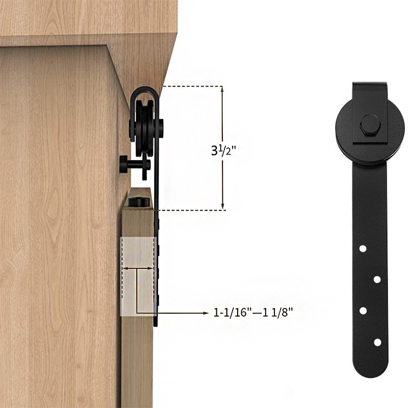 【Realm】6FT/6.6FT Sliding Door Barn Door Track Kit Carbon Steel Sliding Barn Door/Closet Hardware Kit
