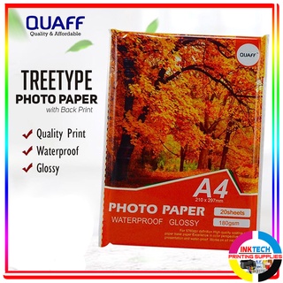 QUAFF 180gsm A4 size Glossy Photo paper 20sheets/pack