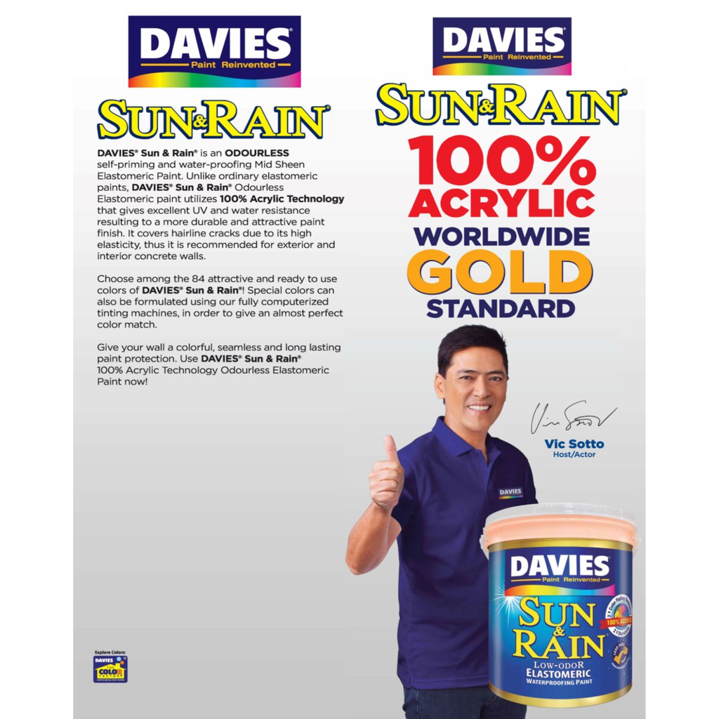 Davies 4 Liters Sun And Rain Odorless Elastomeric Paint For Concrete Masonry Page 5 Shopee Philippines