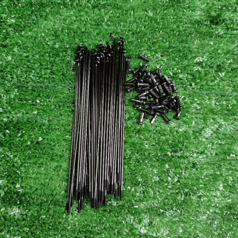 72Pcs 16 Inch Black Iron Spokes Nipples for Bicycle Parts Shopee
