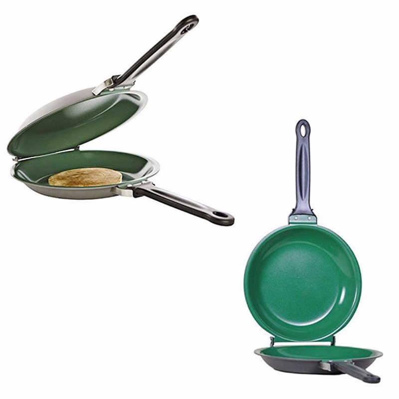 Double Sided Frying Pan Non Stick Folding Omelette Pan 20 By 20 Cm   0e9d74b3927053f767f946423e742f64